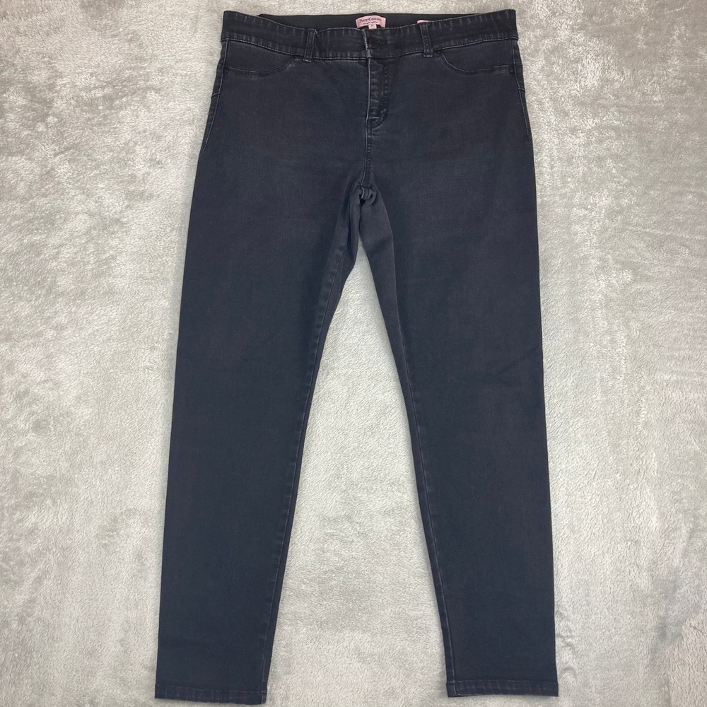 Juicy Couture Seamless Skinny Jeans Black Size 16 Stretch Cotton Blend‎
